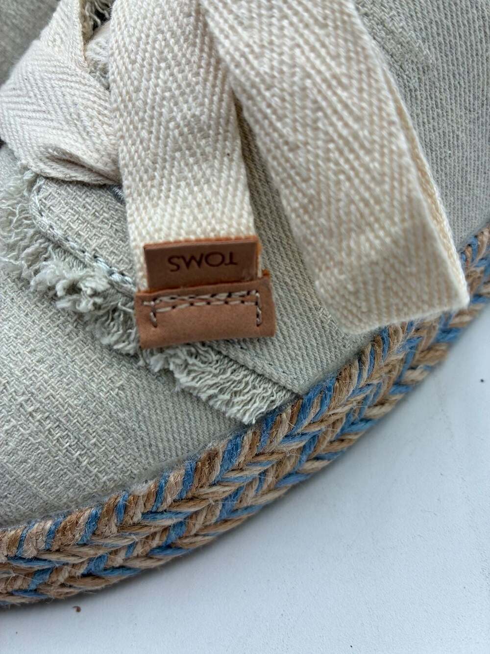 TOMS Carolina Lace-Up Espadrille Flats in White Beachside Woven - Picture 5 of 7
